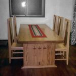 dining table / USA SHIMS FURNITUREが制作したレッドオーク無垢材のカスタムメイド6人掛けダイニングテーブルと楢無垢材の椅子 オイルフィニッシュ