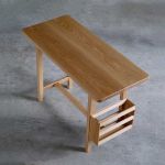 side table / TAK with magazine rack SHIMS FURNITUREが制作したホワイトオーク無垢材のカスタムメイドサイドテーブルTAKI マガジンラックつき