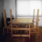 2way dining table / KAD SHIMS FURNITUREが制作した楢無垢材のカスタムメイドダイニングテーブル2段式高さ調節 オイルフィニッシュ