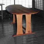 dining table/ パレット SHIMS FURNITUREが制作した楢無垢材のカスタムメイドダイニングテーブル パレット形の天板 オイルフィニッシュ
