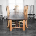 dining table / TOR SHIMS FURNITUREが制作した楢無垢材のカスタムメイド8人掛けダイニングテーブル 着色ラッカー仕上げ