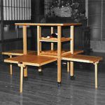 solid style wagon for wine / open image 楢無垢材のワイン収納ワゴン/扉を開けた状態